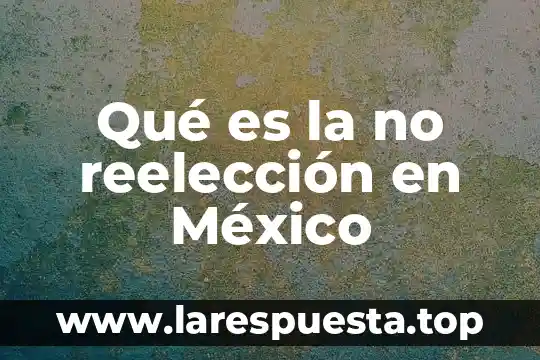 Qué es la no reelección en México