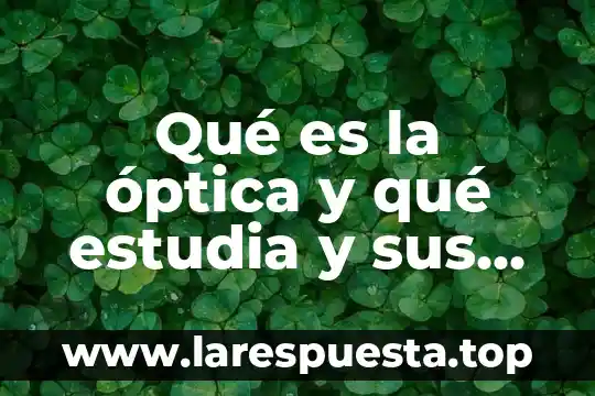 Que es electro optica 5 Qué es la óptica y qué estudia y sus componentes