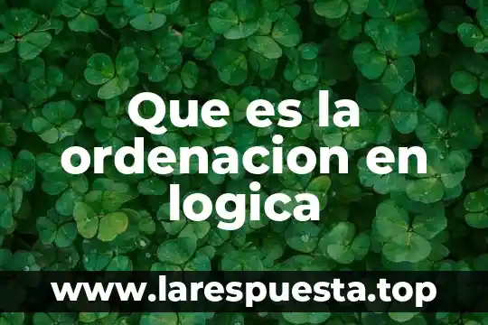 Que es un argumento invalido en logica 8 Que es la ordenacion en logica