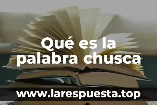 Qué es la palabra chusca