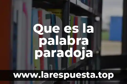 Que es la palabra paradoja