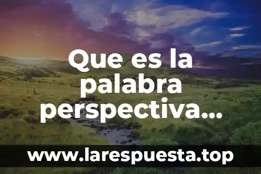 Que es la palabra perspectiva personal