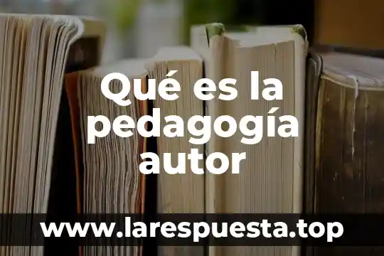 Que es la sociologia comprensiva autor 4 Qué es la pedagogía autor