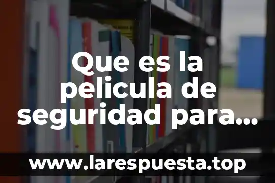 Que es la pelicula de seguridad para carros