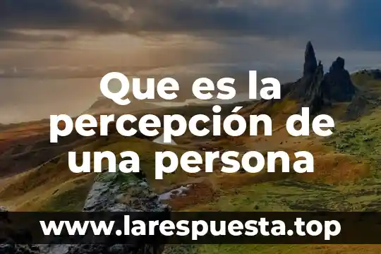 Qué es percepción de control autores 6 Que es la percepción de una persona