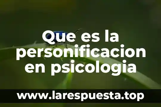 Que es la personificacion en psicologia