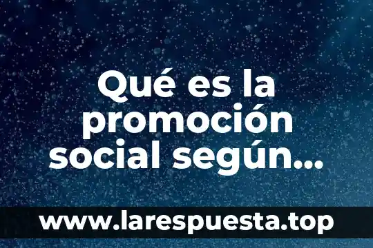 Qué es la promoción social según Silvia Galeana