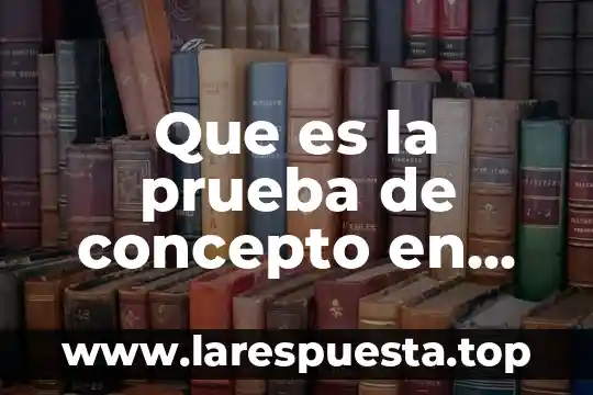 Que es la prueba de concepto en formacion sociocultural