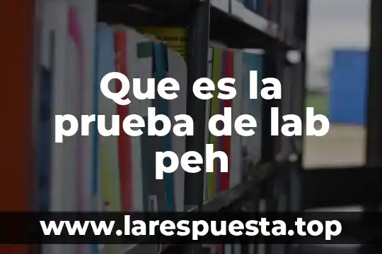 Que es prueba de guayol 4 Que es la prueba de lab peh