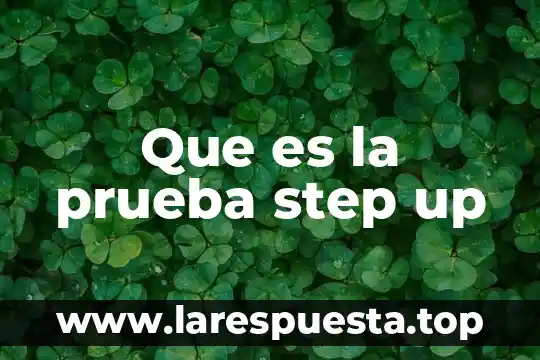 Que es la prueba galifret-granjon 3 Que es la prueba step up