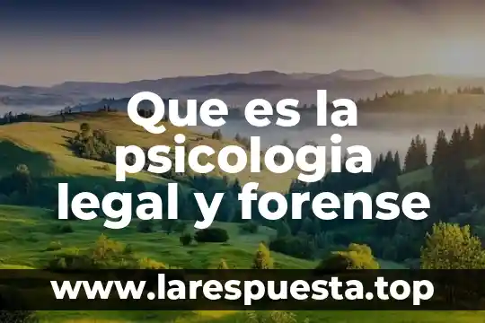 Que es el marco legal de venta 6 Que es la psicologia legal y forense