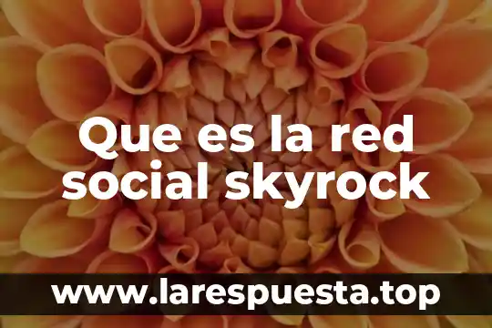 Que es la red social skyrock