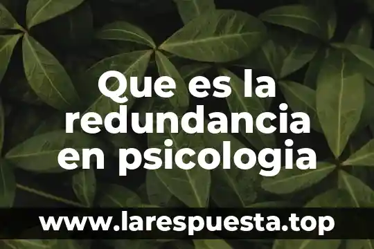 Que es la psicologia con un autor 3 Que es la redundancia en psicologia