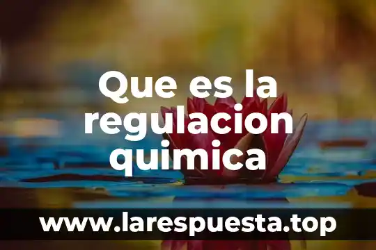 Que es la regulacion quimica