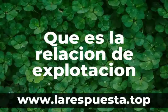 Qué es métodos de explotación 4 Que es la relacion de explotacion