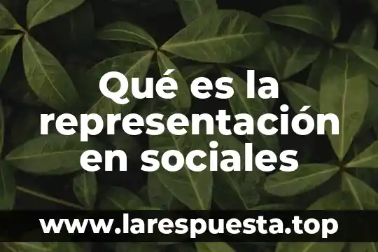 Qué es la representación en sociales