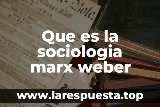 Que es la sociologia marx weber