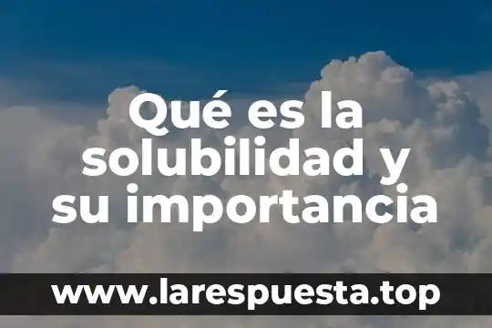 Qué es la solubilidad y su importancia