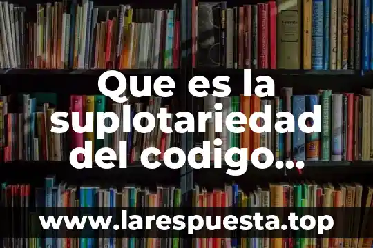Que es la suplotariedad del codigo fiscal