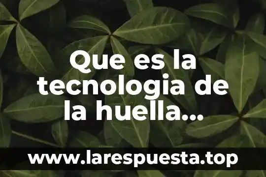 Que es la tecnologia de la computadora 8 Que es la tecnologia de la huella genetica