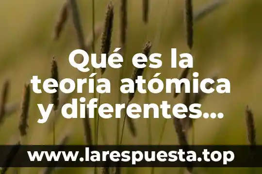 Que es la masa atomica y la valencia 8 Qué es la teoría atómica y diferentes modelos atómicos