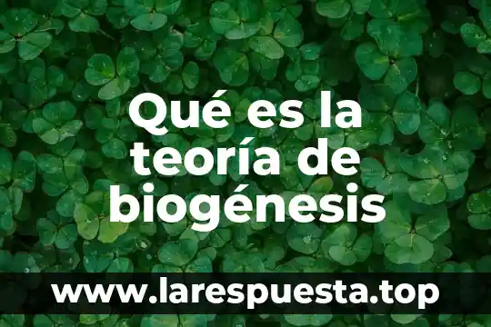 Qué es la teoría de biogénesis