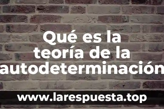 Qué es la teoría de la autodeterminación