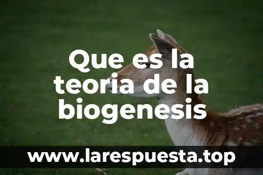 Que es la teoria de la biogenesis