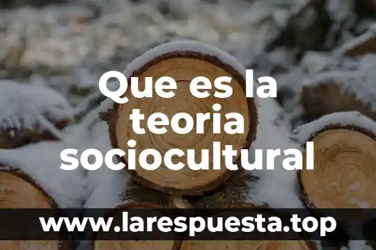 Que es la teoria sociocultural