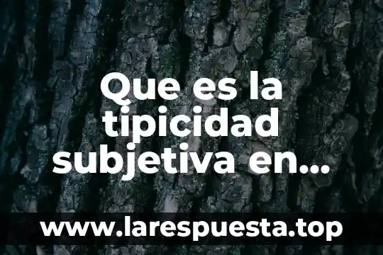 ¿Qué es el Código Penal Federal? 6 Que es la tipicidad subjetiva en derecho penal
