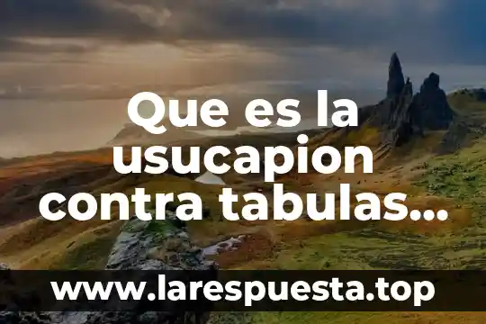 Que es la usucapion contra tabulas en mexico