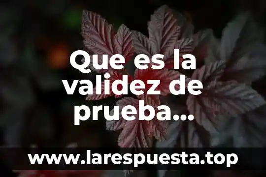 Qué es un cruzamiento de prueba 6 Que es la validez de prueba definicion