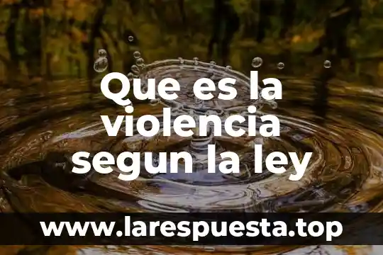 Que es una ley general 3 Que es la violencia segun la ley
