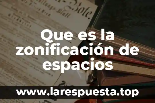 Que es la zonificación de espacios