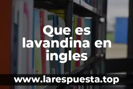 Que es lavandina en ingles