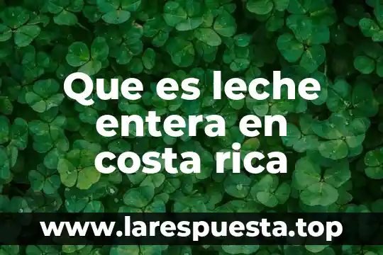Que es leche entera en costa rica