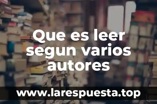 Que es leer segun varios autores