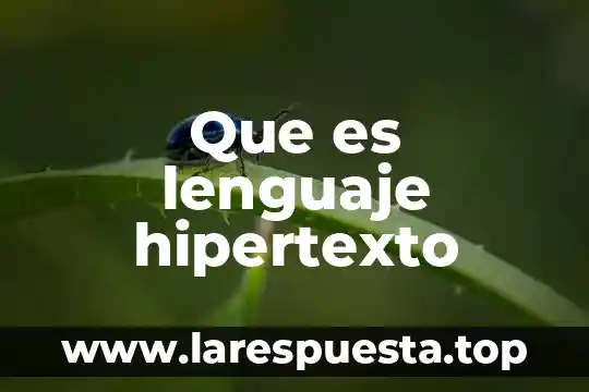 Que es lenguaje hipertexto