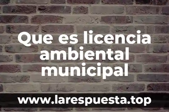 Que es licencia de funcionamiento municipal 8 Que es licencia ambiental municipal