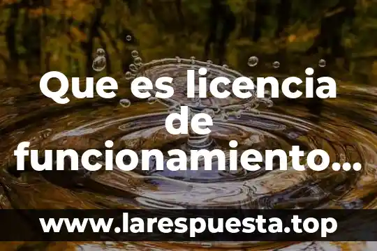 Que es licencia ambiental municipal 3 Que es licencia de funcionamiento municipal