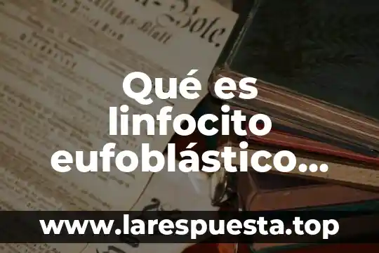 Qué es linfocito eufoblástico célula T