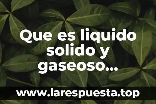 Qué es el petrolato sólido 6 Que es liquido solido y gaseoso ejemplos