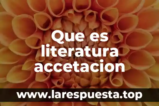 Que es literatura accetacion