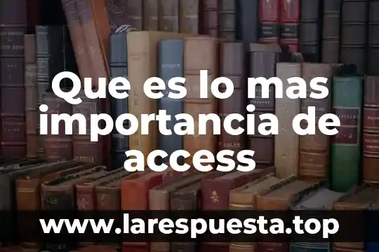 Que es registro access 8 Que es lo mas importancia de access