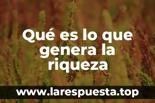 Que es lo que ocurre cuando se genera una explosion 4 Qué es lo que genera la riqueza