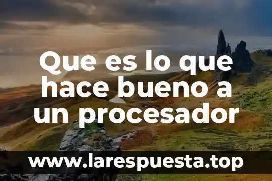 Qué es un guiñol y cómo se hace 7 Que es lo que hace bueno a un procesador