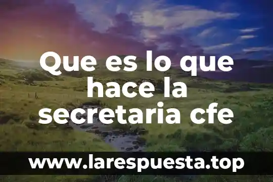 Que es secretaria de educacion ssc 4 Que es lo que hace la secretaria cfe