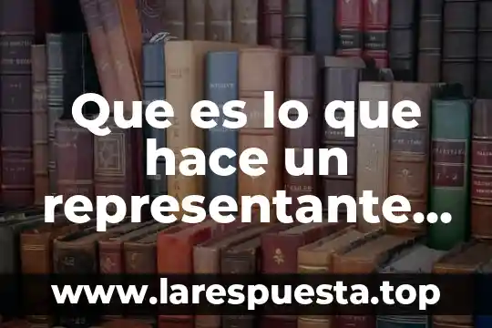 Que es y como se hace un estudio de mercado 7 Que es lo que hace un representante del pueblo