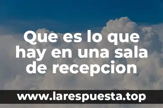 Que es lo que hay en una sala de recepcion