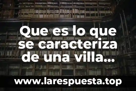 Que es lo que se caracteriza de una villa arquitectura